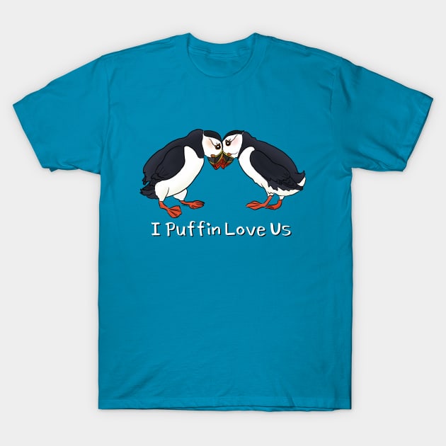 I Puffin Love Us T-Shirt by doodletokki